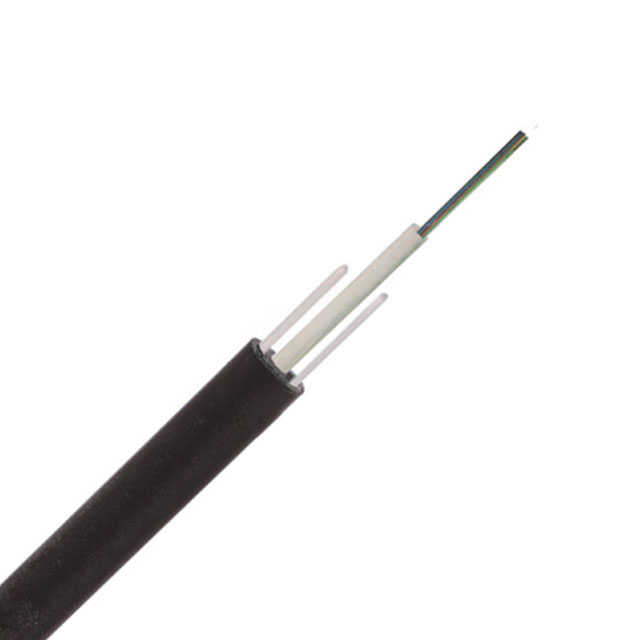 Cable de fibra óptica para exteriores, GYFXTY 4-12 G.652.D Fibra, Resistencia a FRP, Tubo central, Todo Dieléctrico, Chaqueta de HDPE individual